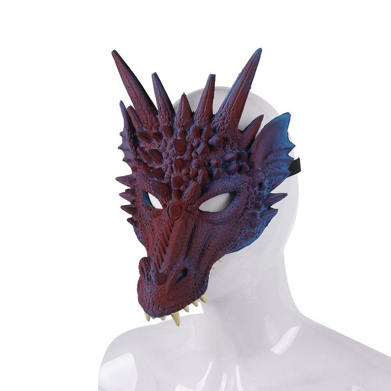 Himine Cosplay Mask Dragon's Head Mask for Festival Party Halloween (Purple) - Image 2